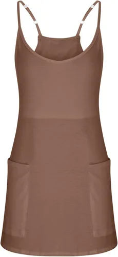 Vista 7 de Vestido atlético para mujer, pantalones cortos integrados, mini vestido de verano 2023 con tirantes delgados, vestidos de golf y tenis con bolsillos