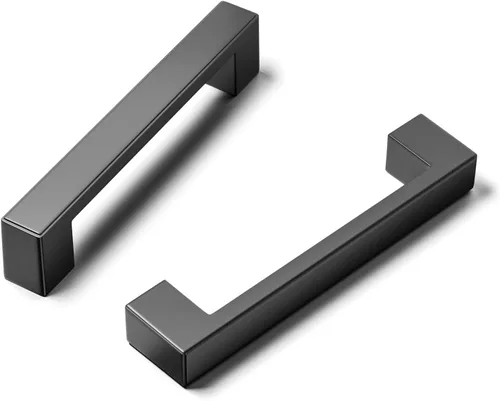 Vista 10 de Cobbe Paquete de 10 manijas cuadradas color negro mate para gabinetes de 3 pulgadas (2.992 in), tiradores de gabinete de cocina, tiradores de cajón