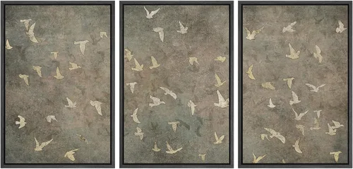 Vista 30 de SIGNWIN Lienzo enmarcado para pared, juego de arte abstracto de serenidad costera, ilustraciones abstractas junto al mar, arte moderno, decorativo