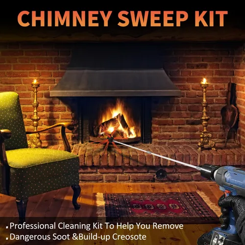 Vista 3 de Sealegend 30FT Chimney Sweep Kit Rotary Flexible Cleaning Brush with 9 Rods