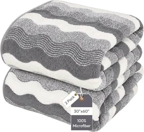 Vista 31 de JML - Toallas de baño de microfibra de gran tamaño (30 x 60 pulgadas), suaves, súper absorbentes y de secado rápido, multiusos para deportes