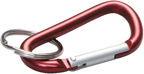 Vista 4 de Lucky Line Juego de mosquetón grande de aluminio de 3-1/8 pulgadas, llavero resistente en forma de C a presión, llavero niquelado, peso ligero