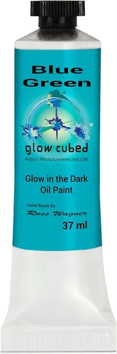 Vista 39 de Pintura al óleo profesional que brilla en la oscuridad Artista Pintura al óleo luminiscente fosforescente autoluminosa Glow Cubed