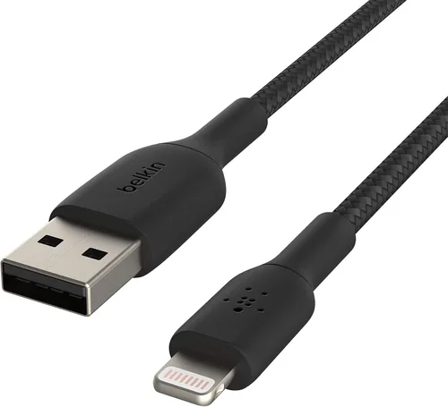 Vista 4 de Belkin BoostCharge Cable Lightning Trenzado - 3.3 pies/1M - Certificado MFi Cargador de iPhone de Apple Cable USB a Lightning - Cable de iPhone