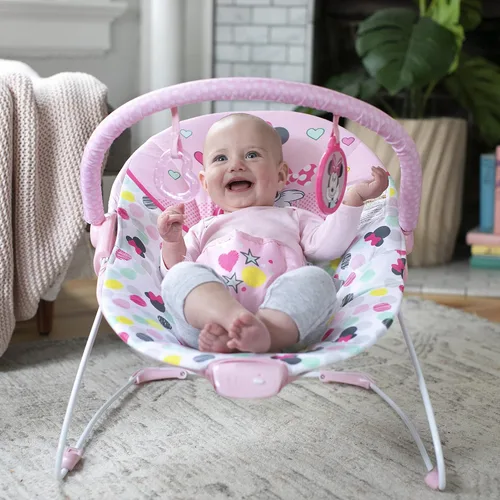 Vista 3 de Bright Starts Disney Baby Minnie Mouse - Gorila vibratoria con barra de juguete - Spotty Dotty (paquete de 2)