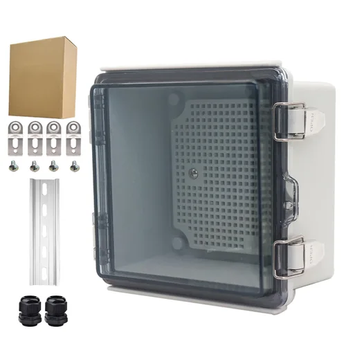 Vista 14 de Caja Eléctrica Impermeable para Exteriores Caja de Conexiones Resistente a la Intemperie IP67 Carcasa de Plástico ABS Caja de Proyecto para Gris