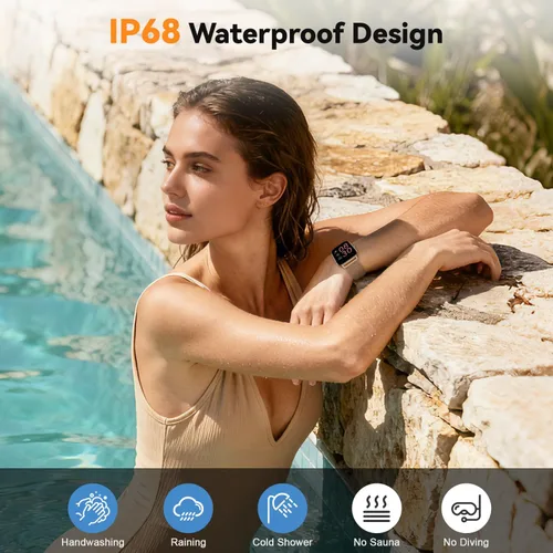 Vista 5 de Smart Watch for Women Android/iPhone: Fitness Tracker Smart Watches Rose Gold IP68 Waterproof Bluetooth Calls Answer&Make 1.85" Smartwatch Activity