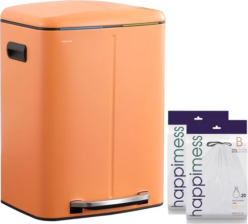 Vista 20 de happimess HPM1005B Marco Rectangular Cesta de Basura de 10.6 Galones con Dos Cubos y Tapa de Cierre Suave, Resistente a Huellas Dactilares, Moderna
