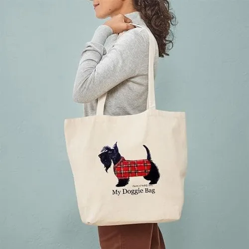 Vista 4 de CafePress Scottie - Bolsa de lona natural bolsa de compras reutilizable
