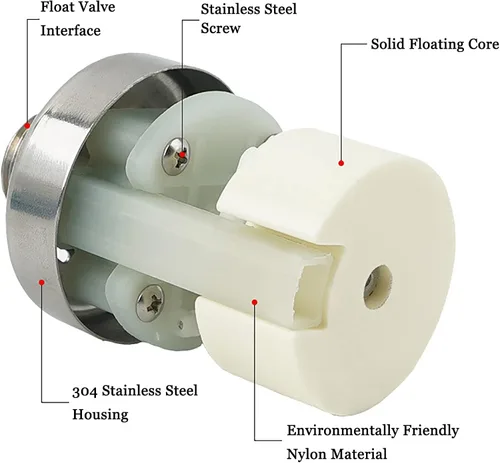 Vista 9 de Válvula de agua de rosca G1/2 pulgadas para tanque de acero inoxidable válvula de control automático de nivel de agua mini válvula de bola flotante