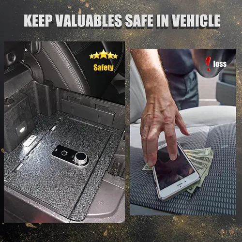 Vista 2 de WASAI Caja fuerte para pistola de consola para automóvil, compatible con Chevrolet Silverado/GMC Sierra 1500 2014-2019, Chevrolet Silverado/GMC