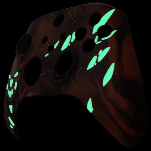 Vista 4 de eXtremeRate Glow in Dark Shell for Xbox Series X & S Controller - Unleash Your Style - Scarlet Demon Custom Acessories Skin Front Housing Cover for