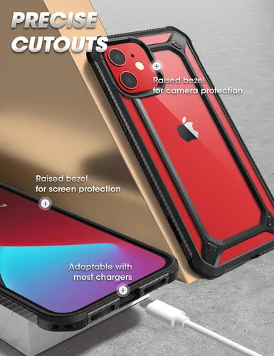 Vista 7 de SupCase Unicorn Beetle EXO Series Funda para iPhone 12 / iPhone 12 Pro (versión 2020) 6.1 pulgadas, funda protectora híbrida transparente premium