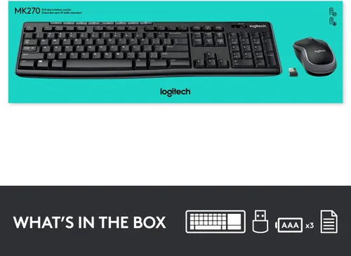 Vista 8 de Logitech combo inalámbrico MK270 de teclado y mouse, Negro