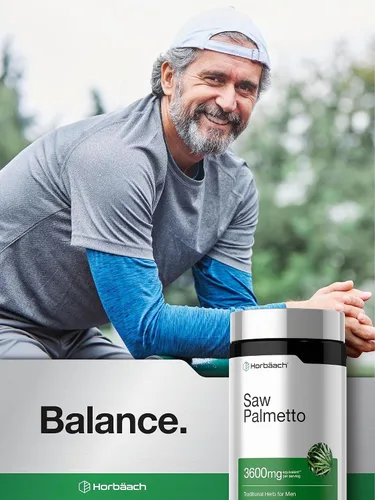 Vista 6 de Horbäach Extracto de Saw Palmetto 120 Cápsulas de Saw Palmetto Berries Fórmula sin OMG y sin gluten