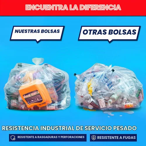 Vista 5 de Tasker Bolsas de basura de 30 a 33 galones resistentes (valor 100/bolsas con lazos) bolsas de basura grandes de plástico transparente