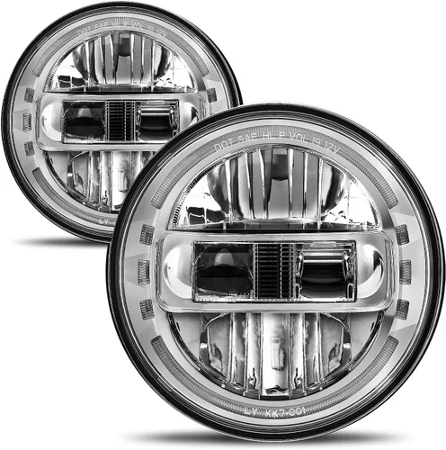Vista 8 de Faros delanteros LED de 7 pulgadas aprobados por DOT para Jeep Wrangler JK LJ CJ TJ 1997-2018, faros Hummer H1 H2-2020 de patente exclusiva.