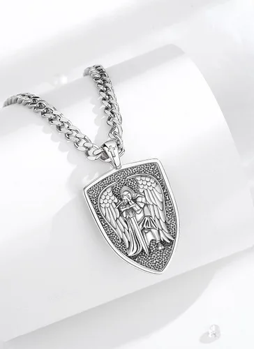 Vista 193 de CELESTIA Medallas de plata de ley 925 San Miguel/San Cristóbal/San Benito/San Gabriel/Virgen María/Jesús/Caravaca/Metatrón/Sello de los Siete