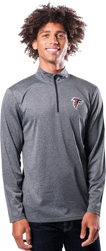 Vista 19 de Ultra Game Men's NFL Official Super Soft Quarter Zip Long Sleeve T-Shirt