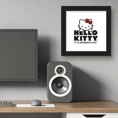 Vista 6 de Trends International Gallery Pops Hello Kitty - Póster de pared con logotipo de It's A Wonderful Day, 12 x 12 pulgadas, versión de marco negro