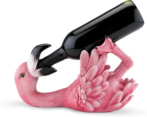 Vista 16 de TRUE - Soporte de vino de poliresina asombroso con diseño de caimán, marrón, capacidad para 1 botella, montaje en mesa