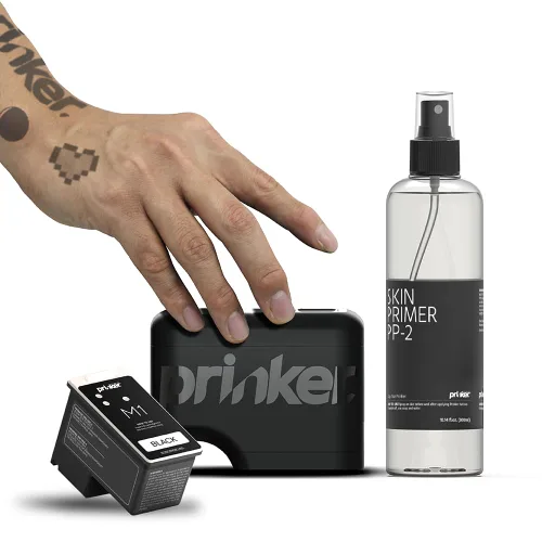 Vista 12 de Prinker Impresora temporal de tatuajes, tatuajes personalizados en segundos, resistente al agua y lavable con jabón, compatible con Android e iOS