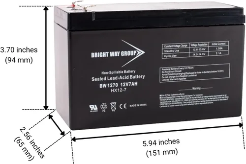 Vista 4 de Long Way LW-6FM6 - Batería compatible con SLA, 12V 7Ah F1 BW1270-F1