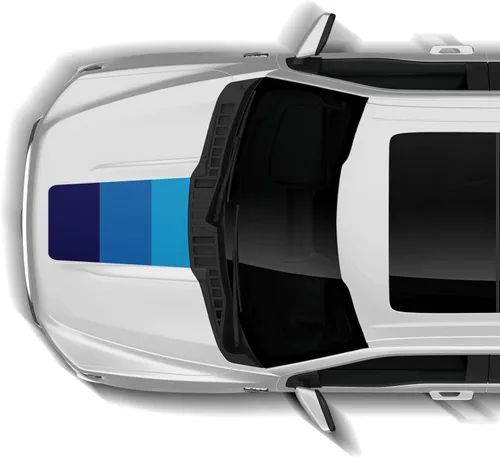 Vista 2 de Adhesivos retro Hood con diseño gráfico compatible con Ford F150 (2021-2023) (Blue Retro)