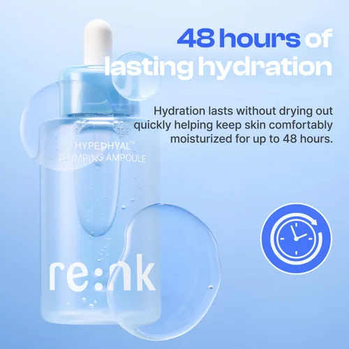 Vista 5 de re:nk Hyper Hyal Plumping Ampolla - Suero facial hidratante con ácido hialurónico, pantenol y alantoína, mejora el brillo de la piel y el cuidado
