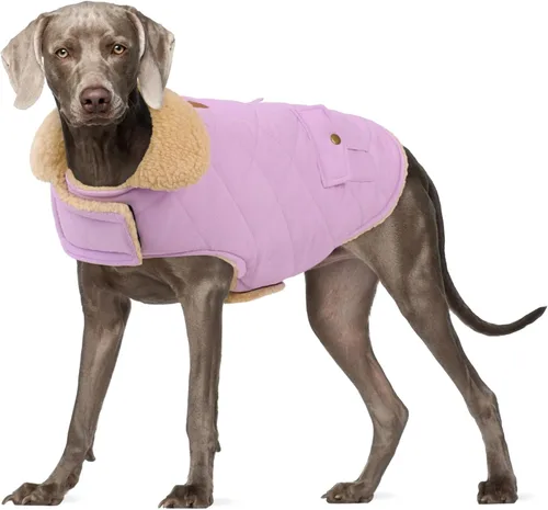 Vista 29 de Abrigo de invierno para perros pequeños, chaqueta sólida para cachorros, abrigo cálido para mascotas para clima frío, prendas acolchadas resistentes