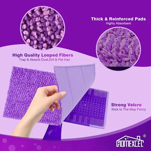 Vista 8 de HOMEXCEL Almohadillas de microfibra para Swiffer Wet Jet 11.5 x 5.5 pulgadas, paquete de 8