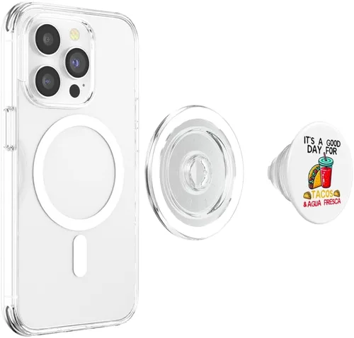 Vista 4 de Tacos & Agua Fresca Fun Mexican Food Lover Comida Mexicana PopSockets MagSafe PopGrip for iPhone