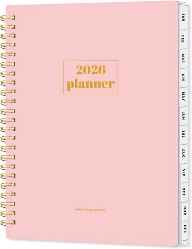 Vista 11 de SUNEE Agenda 2026, agenda semanal y mensual, enero de 2026 a diciembre de 2026, agenda diaria con pestañas, páginas de notas, encuadernación en Negro