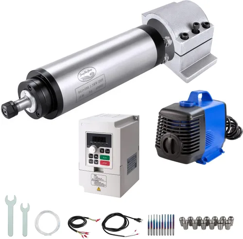 Vista 7 de Motor CNC de husillo CNC 110V 1.5KW 1500W silencioso motor de husillo refrigerado por agua 2.559 in 4 rodamientos 24000RPM 400HZ para máquina
