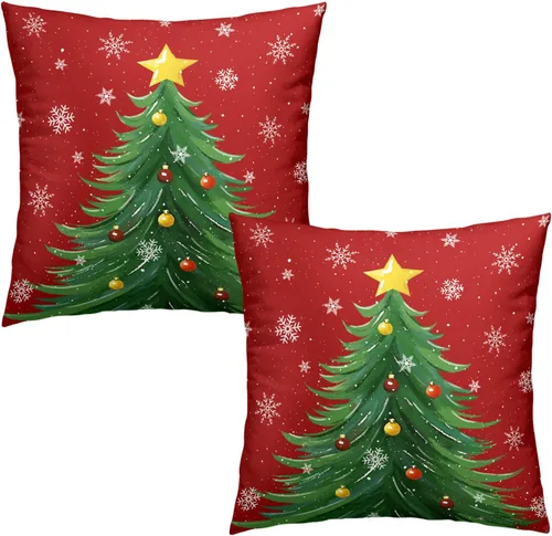Vista 81 de Juego de 2 fundas de almohada patrióticas para exteriores, diseño de estrellas azules del 4 de julio, 16 x 16 pulgadas, fundas de almohada