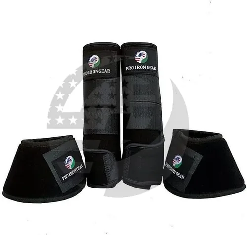 Vista 2 de Botas de cepillado medicinal para caballos, botas de campana de caballo, envolturas para piernas, equipo de protección, juego de 4 y juego de 6