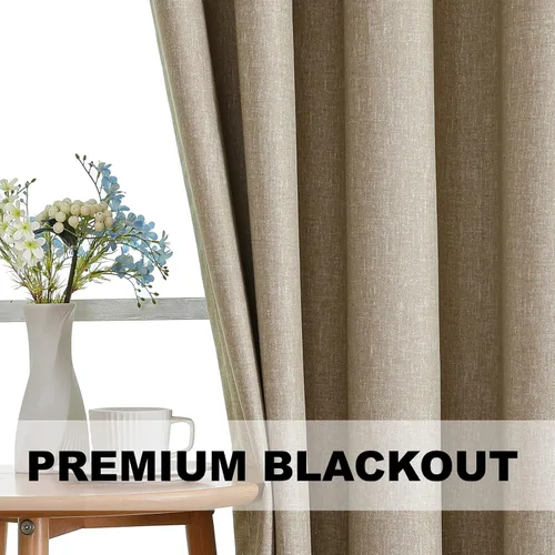 Vista 8 de Cortinas opacas con ojales para dormitorio y sala de estar, juego de 2 paneles con aislamiento térmico para oscurecer la habitación