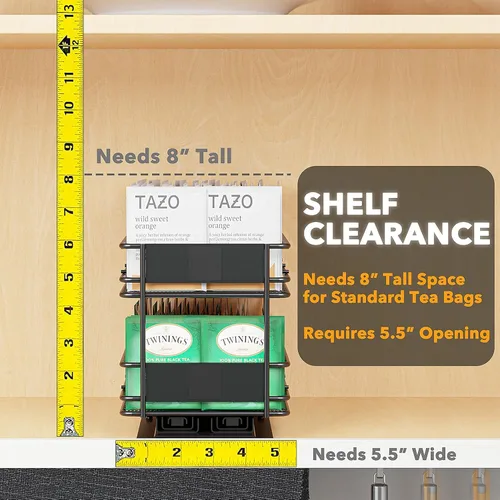 Vista 7 de SpaceAid Organizador de especias extraíble para gabinete, 2 cajones de 2 niveles, organizador de bolsas de té extraíble para gabinete