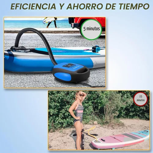 Vista 3 de Paddle Board Pump Electric Portable, KOSMEGAL SUP Pump for Paddleboard, Professional 20PSI Air Compressor with Auto-Off, Deflation Function and 12V