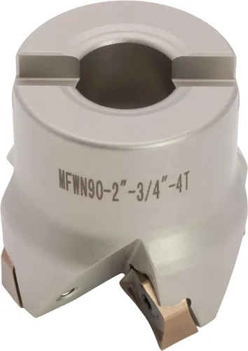 Vista 2 de Molino de cara indexable (Shell) de 2" 90°, para fresado de hombro cuadrado, diámetro del orificio del eje de 3/4", 4 flautas, con 4 piezas