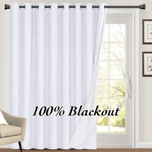 Vista 129 de Cortinas con textura de lino 100% opacas de 64 pulgadas de largo, juego de 2 paneles de cortinas de lino opacas con forro aislante térmico que Arena