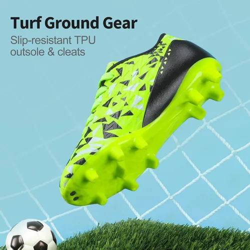 Vista 3 de DREAM PAIRS - Botas de fútbol para niños y niñas, para entrenamiento al aire libre y terreno firme para niños pequeños y grandes
