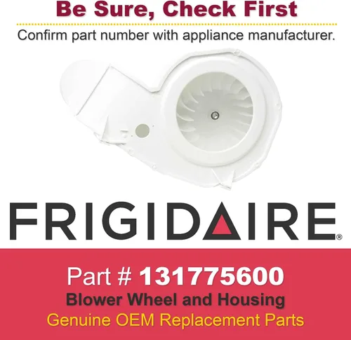 Vista 2 de Frigidaire 131775600 Rueda de soplador OEM genuina y conjunto de carcasa para secadores