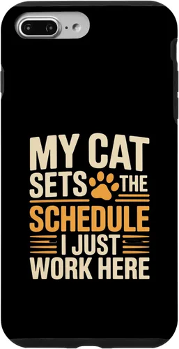 Vista 11 de My Cat Sets The Schedule Cat Humor Case for iPhone 17