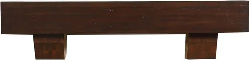 Vista 6 de Duluth Forge Mantel de madera de acacia maciza de 48 pulgadas con ménsulas, acabado blanco antiguo, perfecto para chimeneas de gas y leña