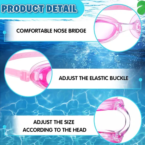 Vista 3 de Macarrie Paquete de 30 gafas de natación a granel sin fugas con tapones para los oídos y clip de nariz para adultos, hombres, mujeres y jóvenes