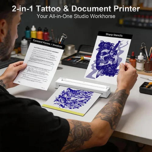 Vista 2 de Thermal Tattoo Stencil Printer Machine Bluetooth Portable Wireless