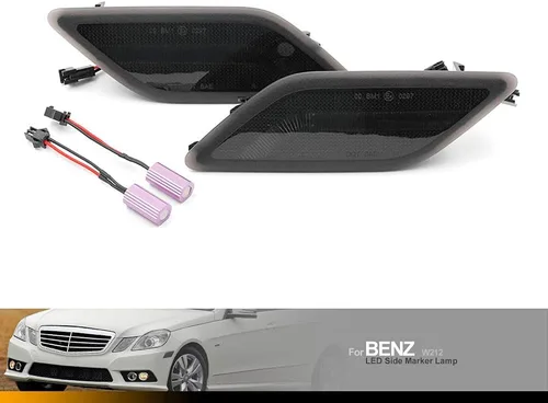 Vista 5 de Kits de luces indicadoras laterales LED con lentes ahumadas ámbar para Mercedes Benz W212 Clase E Pre-LCI E350 E550 E63 AMG 2010 2011 2012 2013