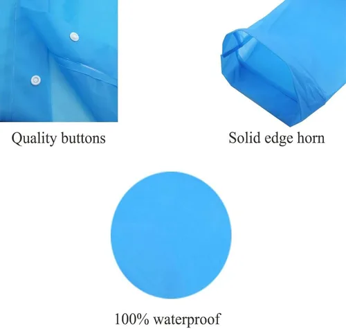 Vista 3 de Impermeable para niños, ponchos de lluvia reutilizables de emergencia para camping, senderismo, viajes, mochilero