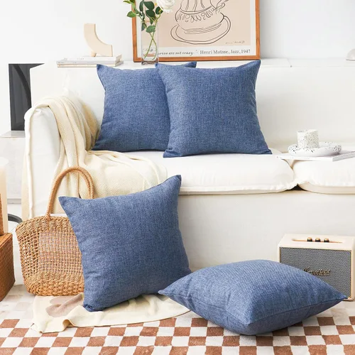 Vista 13 de Home Brilliant Funda de almohada de lino de 18 x 18 pulgadas, almohada decorativa para cama, sofá, sala de estar, 1 unidad, color gris ceniza